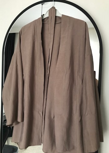 Diğer Bej Uzun Keten Kadın Kimono