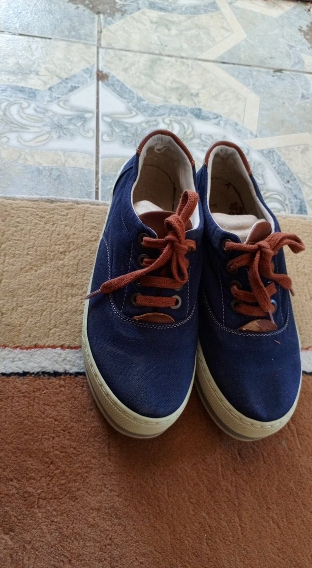 Kadın Kot Dolgu Topuklu Bağcıklı Spor Ayakkabı - Görsel 2