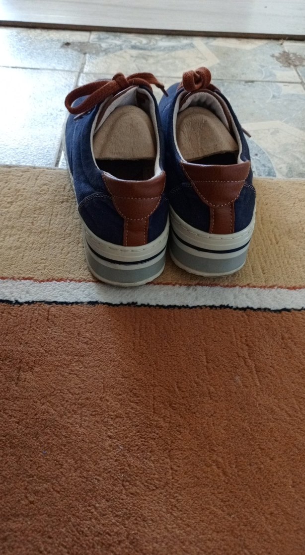 Kadın Kot Dolgu Topuklu Bağcıklı Spor Ayakkabı - Görsel 4