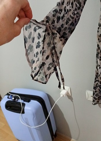 Leopar şifon elbise - Görsel 3