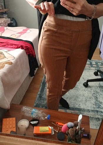 Kahverengi  Kadın Skinny Pantolon - Görsel 2