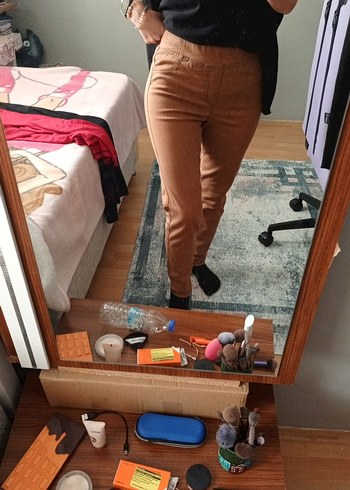Kahverengi  Kadın Skinny Pantolon - Görsel 4