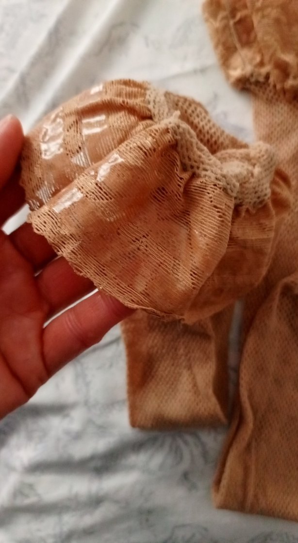 Bej file çorap - Görsel 2