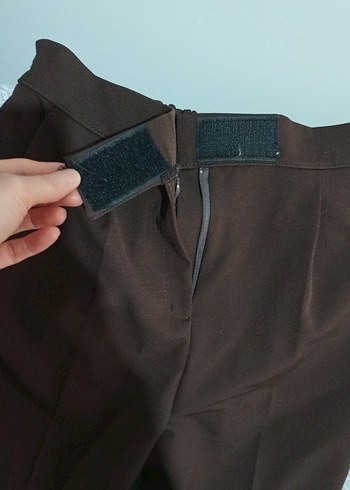 Kahverengi Midi Kadın Kumaş Pantolon - Görsel 4