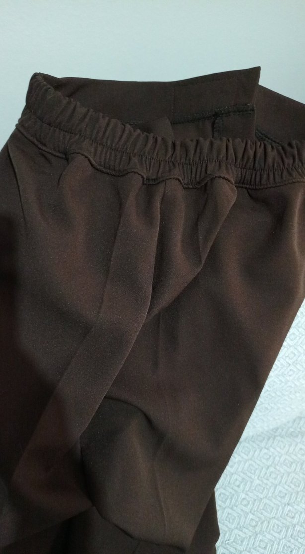 Kahverengi Midi Kadın Kumaş Pantolon - Görsel 2