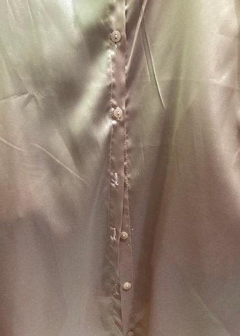 pembe Saten Kadın Gömlek hollylolly - Görsel 4