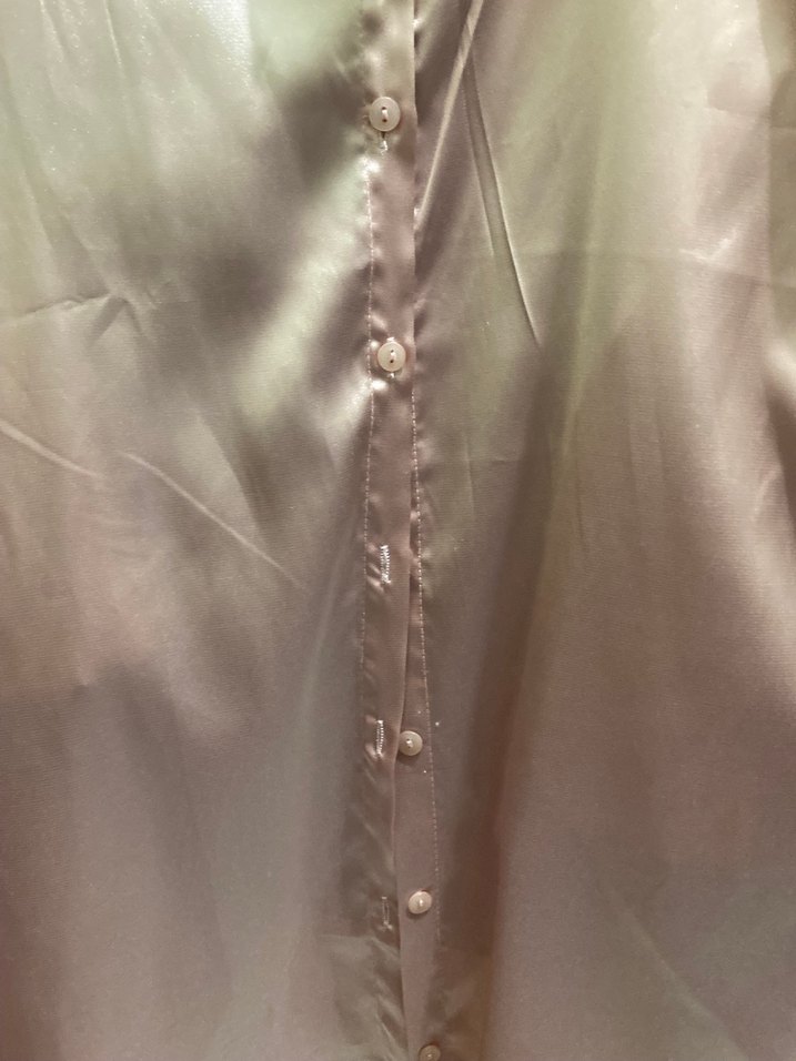 pembe Saten Kadın Gömlek hollylolly - Görsel 4