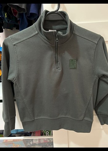 Erkek Çocuk zara haki Fermuarlı Sweatshirt