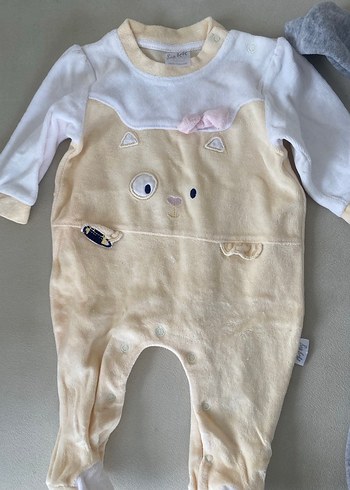 Gri Bebek Kız Triko Tulum Seti Uzun Kollu - Görsel 4