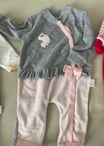 Gri Bebek Kız Triko Tulum Seti Uzun Kollu - Görsel 3