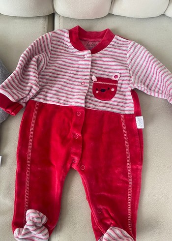 Gri Bebek Kız Triko Tulum Seti Uzun Kollu - Görsel 2