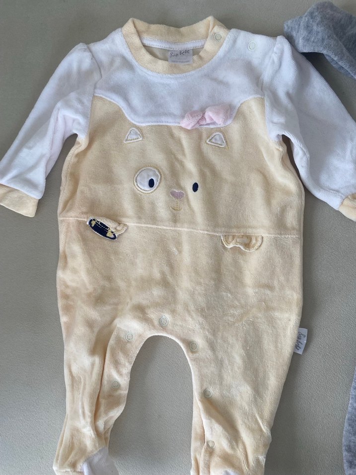 Gri Bebek Kız Triko Tulum Seti Uzun Kollu - Görsel 4