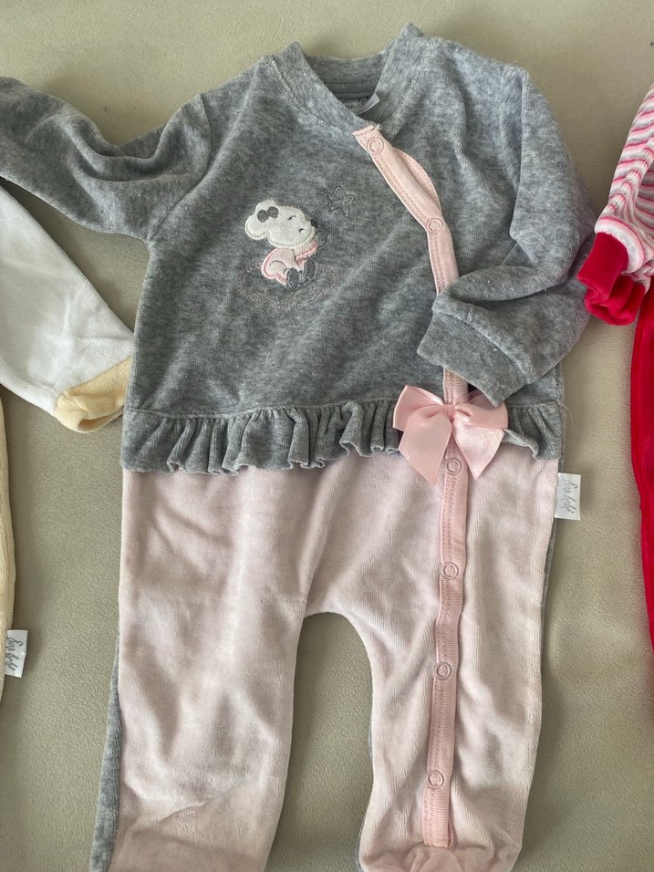 Gri Bebek Kız Triko Tulum Seti Uzun Kollu - Görsel 3
