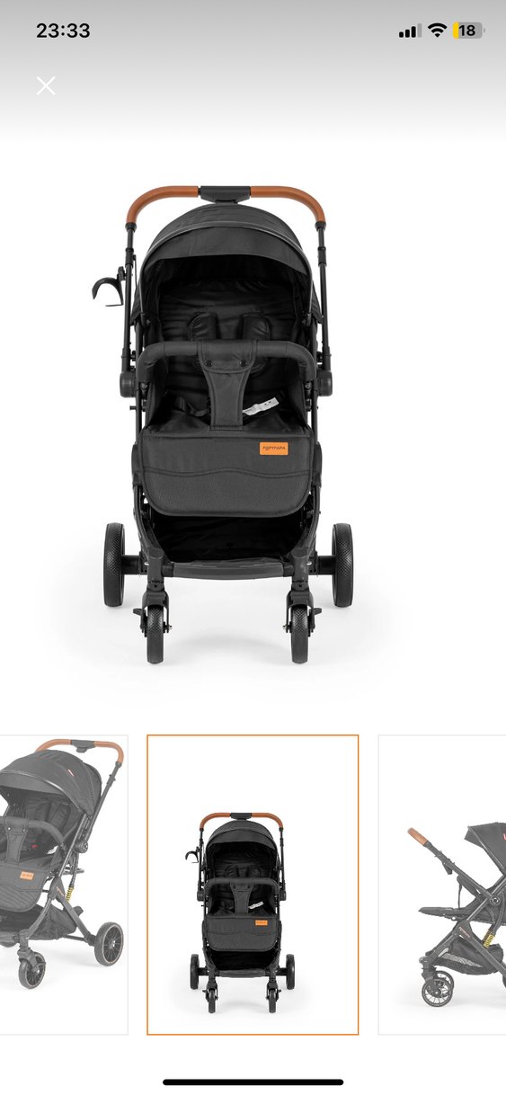 Siyah Bebek Arabası, Hafif ve Dayanıklı - Görsel 2