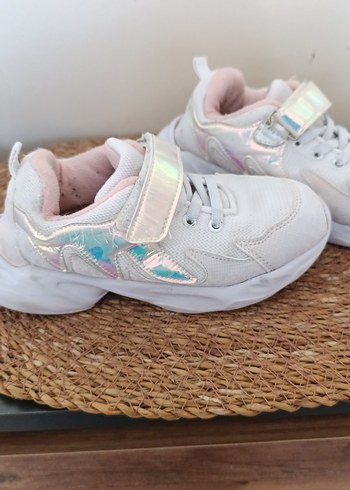 Kız Çocuk Beyaz Bağcıklı Spor Ayakkabı - Görsel 2