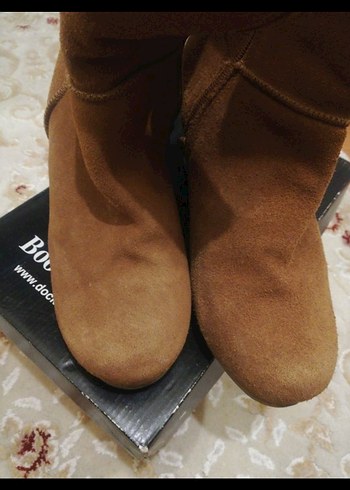 Kahverengi Süet Kürklü Dolgu Topuk Bot - Görsel 5