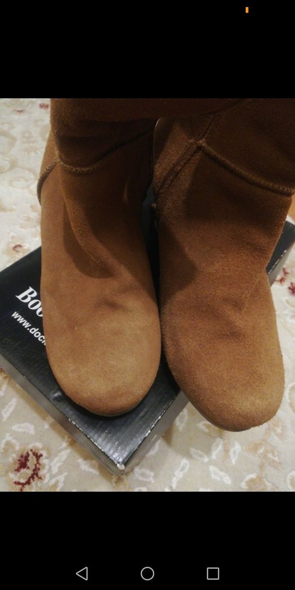 Kahverengi Süet Kürklü Dolgu Topuk Bot - Görsel 5