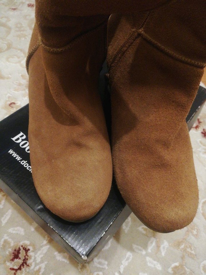 Kahverengi Süet Kürklü Dolgu Topuk Bot - Görsel 2