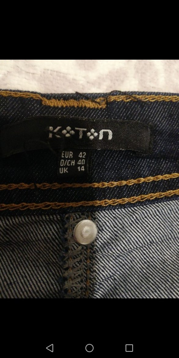 Düğmeli Lacivert Denim Midi Etek - Görsel 3