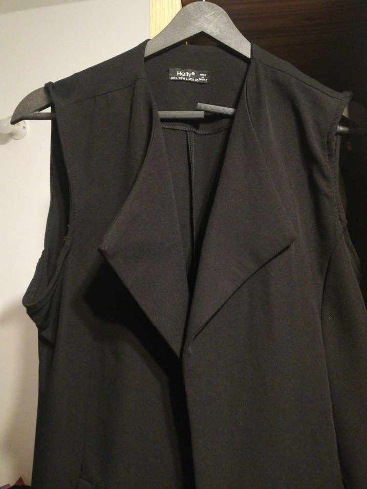 Siyah Uzun Kadın Yelek - Görsel 2