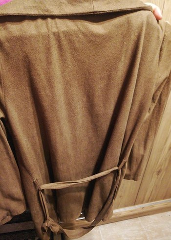 Kadın Kahverengi Süet Midi Kaban - Görsel 3