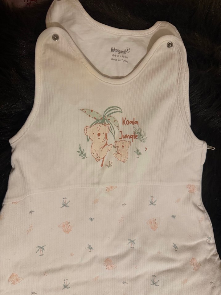 Beyaz Desenli Bebek Uyku Tulumu(0-6 aylık) - Görsel 2