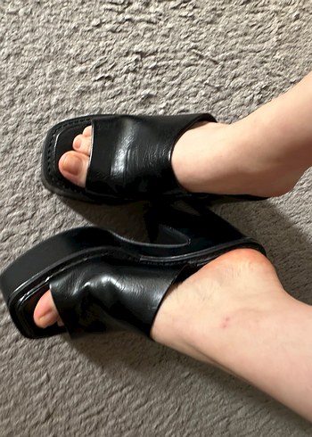 Kadın Siyah Platform Topuklu Sandalet - Görsel 2