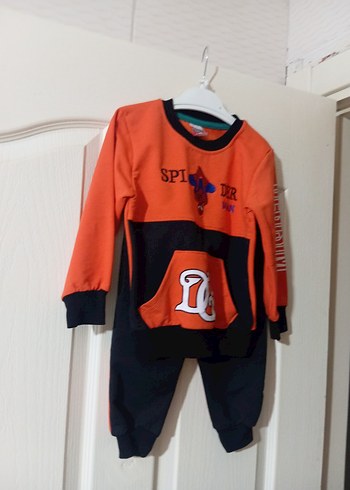 Turuncu Baskılı Erkek Sweatshirt