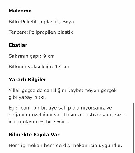 Ikea İkea yapay bitki