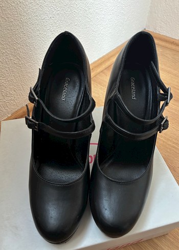 Graceland Siyah Deri Tokalı Topuklu Kadın Ayakkabı - Görsel 3