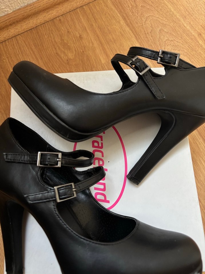 Graceland Siyah Deri Tokalı Topuklu Kadın Ayakkabı - Görsel 5