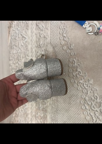 kiz cocuk gumus  topuklu ayakkabi - Görsel 5