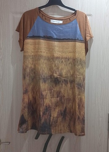ZARA ÖNÜ SATEN ARKASI PENYE M BEDEN CAMEL RENK ELBİSE