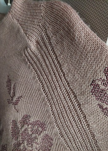 Stradivarius Nakışlı Gül kurusu pembe Kadın Triko Kazak - Görsel 7