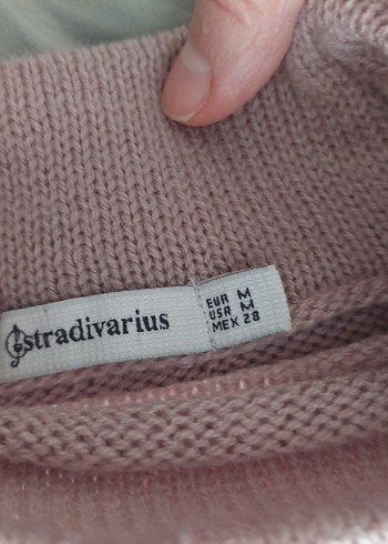 Stradivarius Nakışlı Gül kurusu pembe Kadın Triko Kazak - Görsel 5