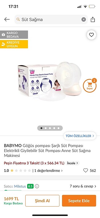 Giyilebilir süt sağma
