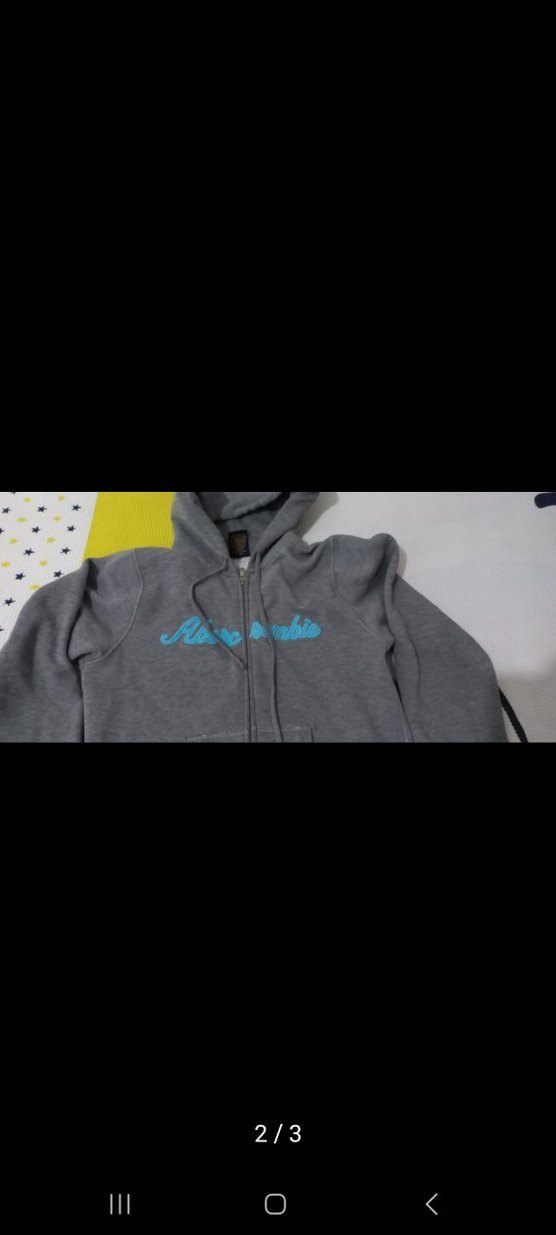 Kadın Gri Fermuarlı Kapüşonlu Sweatshirt - Görsel 2