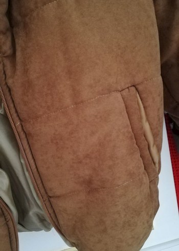 Kahverengi Süet Kadın Kısa Kışlık Mont - Görsel 2