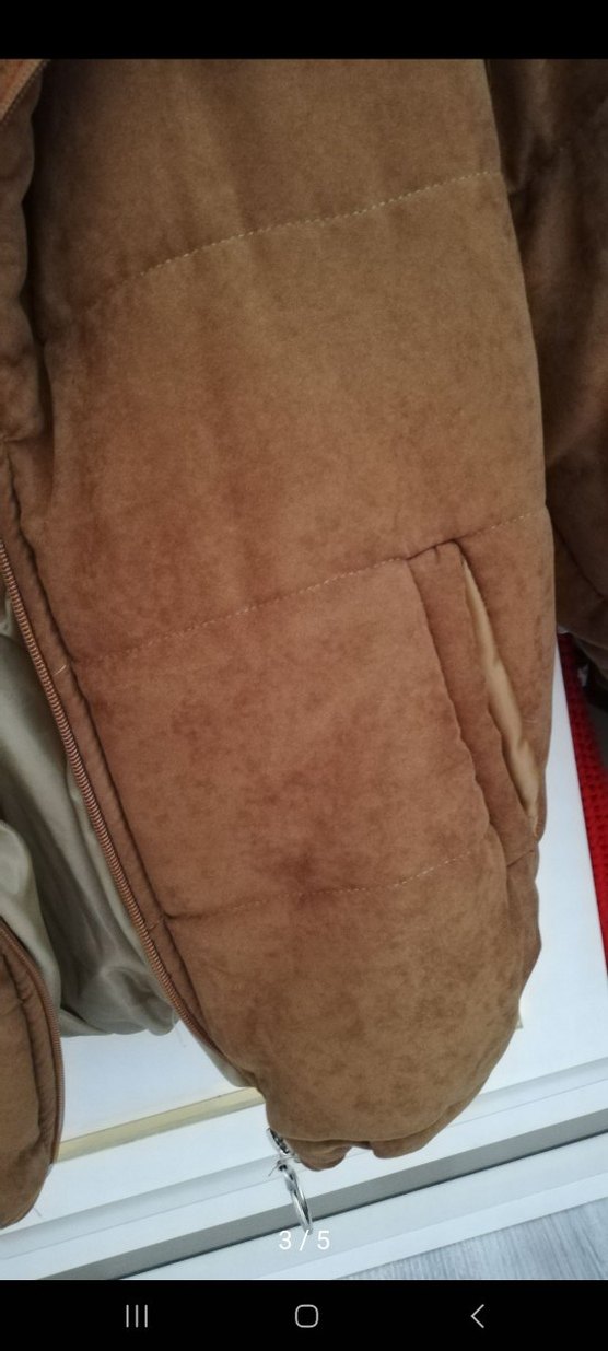 Kahverengi Süet Kadın Kısa Kışlık Mont - Görsel 2