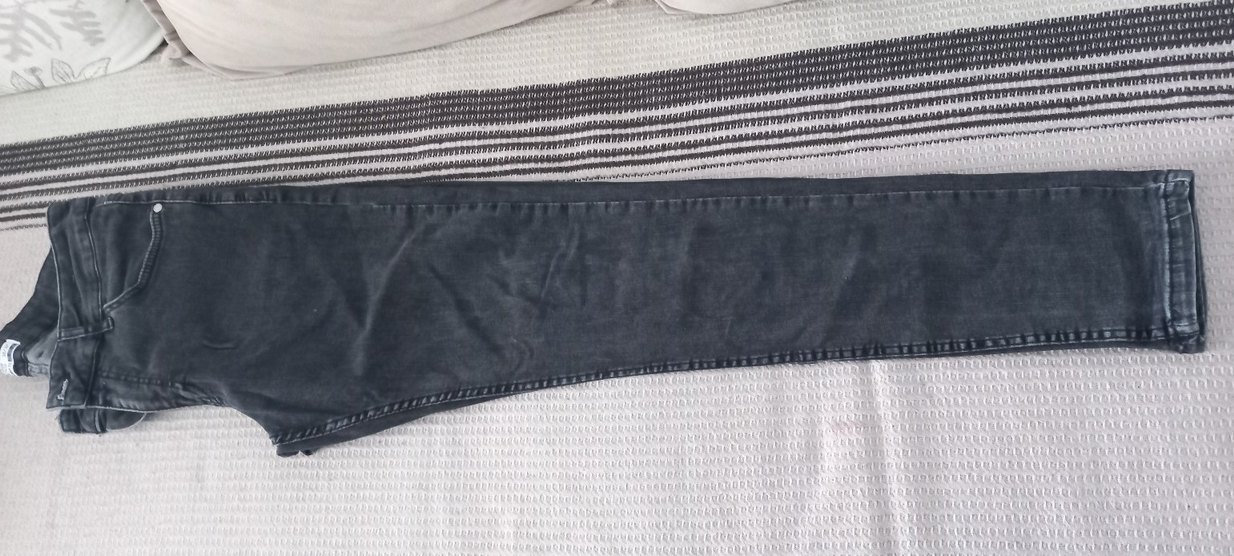 Düğmeli Gri erkek Midi Kot Pantolon - Görsel 2