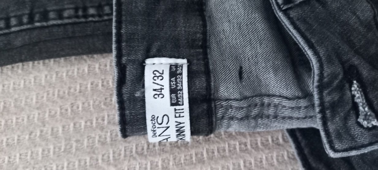 Düğmeli Gri erkek Midi Kot Pantolon - Görsel 3