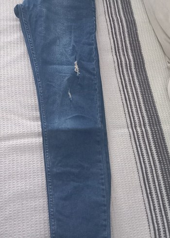 Düğmeli Mavi Midi Denim erkek Jean - Görsel 2