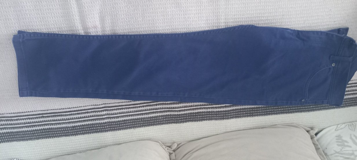 Düğmeli Mavi erkek Denim Midi Pantolon - Görsel 2