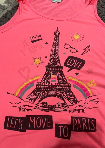 Pembe Fırfırlı Askısız Tişört M Beden - Görsel 3