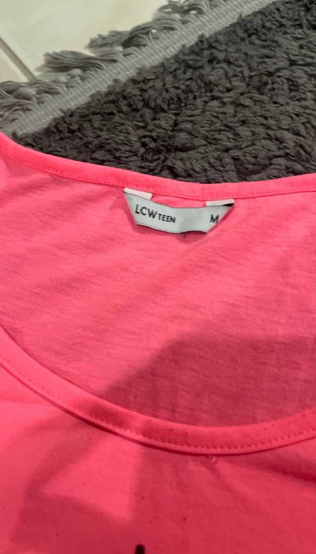 Pembe Fırfırlı Askısız Tişört M Beden - Görsel 2