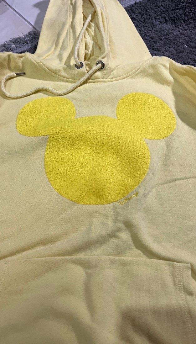 Sarı Kapüşonlu Kadın Sweatshirt - Görsel 2