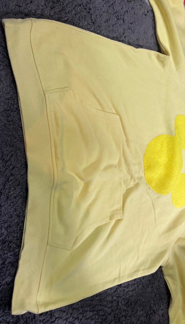 Sarı Kapüşonlu Kadın Sweatshirt - Görsel 4