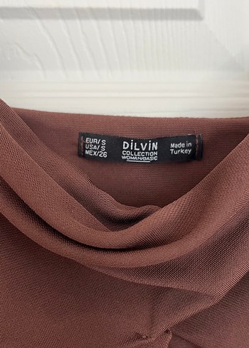 s Beden kahverengi Renk Dilvin Mini Elbise