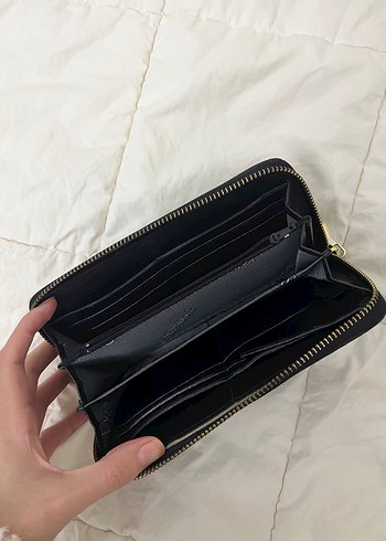 Jimmy Choo Siyah Deri Fermuarlı Kadın Cüzdanı - Görsel 2