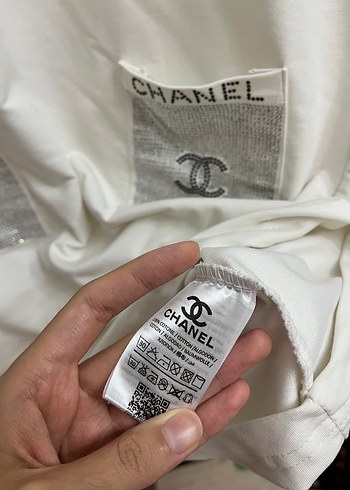 s Beden beyaz Renk Chanel Kadın Taşlı Tshirt
